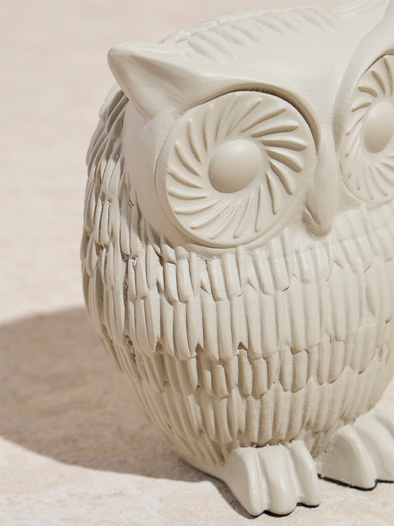 Westside Home Off-White Owl Showpiece - Small