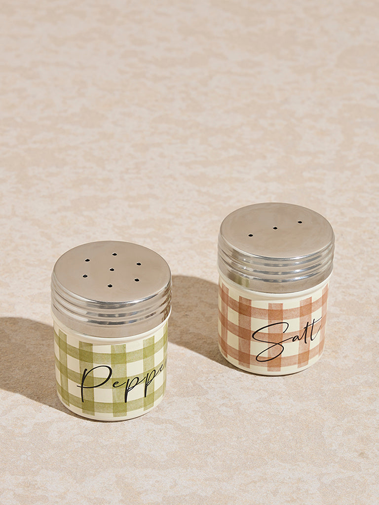 Westside Home Multicolour Gingham Salt and Pepper Shaker (Set of 2)