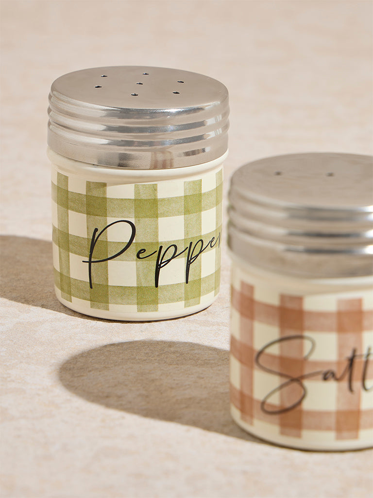 Westside Home Multicolour Gingham Salt and Pepper Shaker (Set of 2)