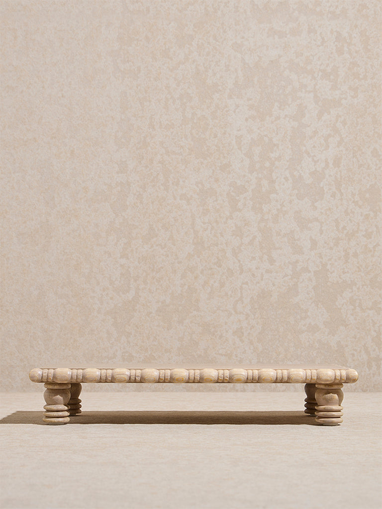 Westside Home Beige Wooden Beads Riser