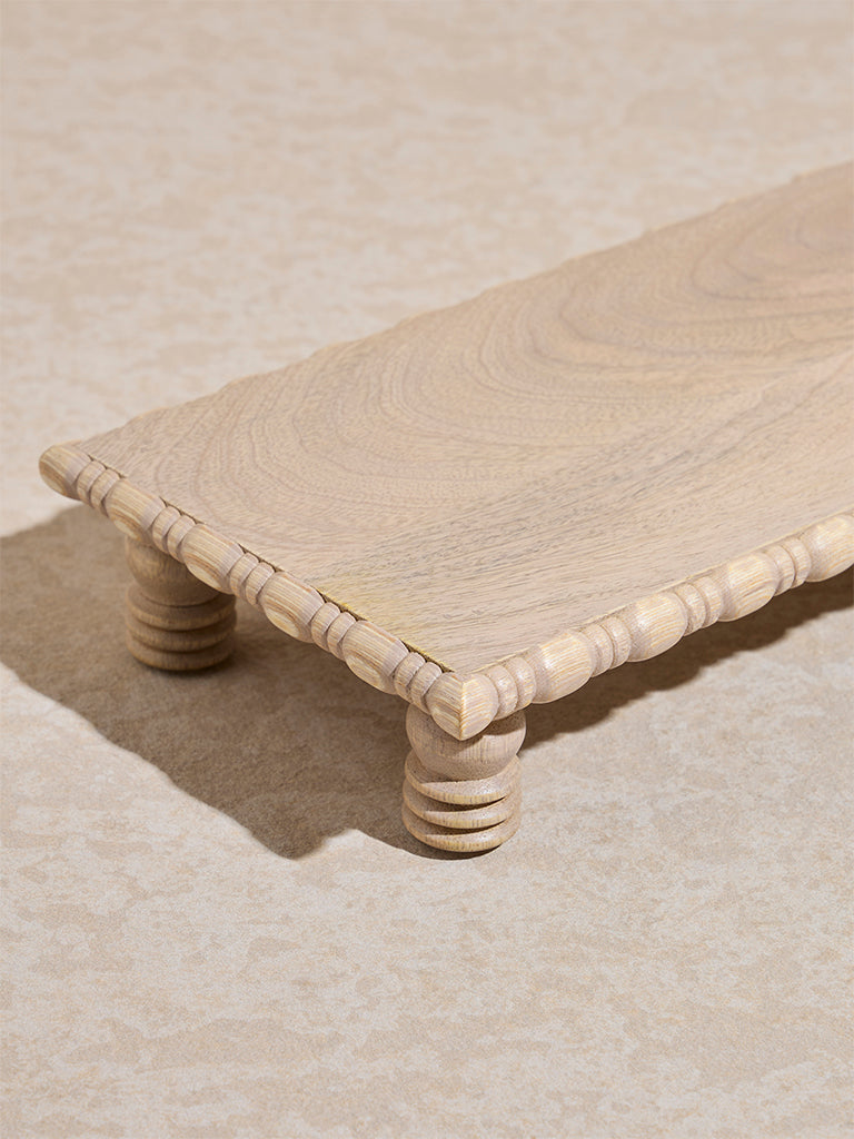 Westside Home Beige Wooden Beads Riser