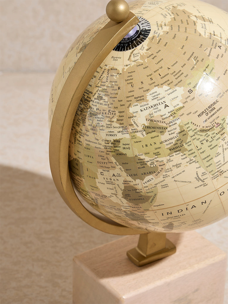 Westside Home Beige Wooden Globe