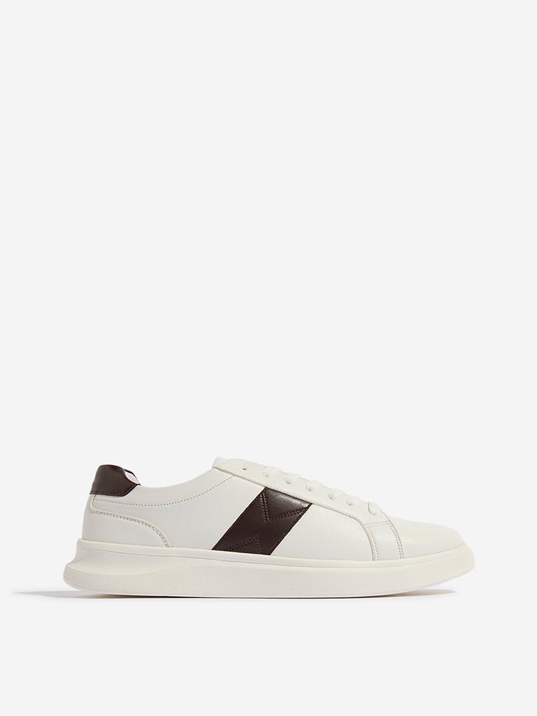 SOLEPLAY White Contrast-Detailed Lace-Up Sneakers