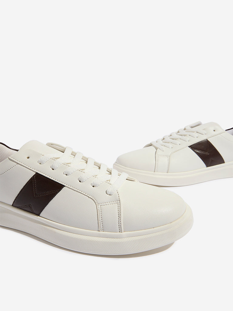 SOLEPLAY White Contrast-Detailed Lace-Up Sneakers