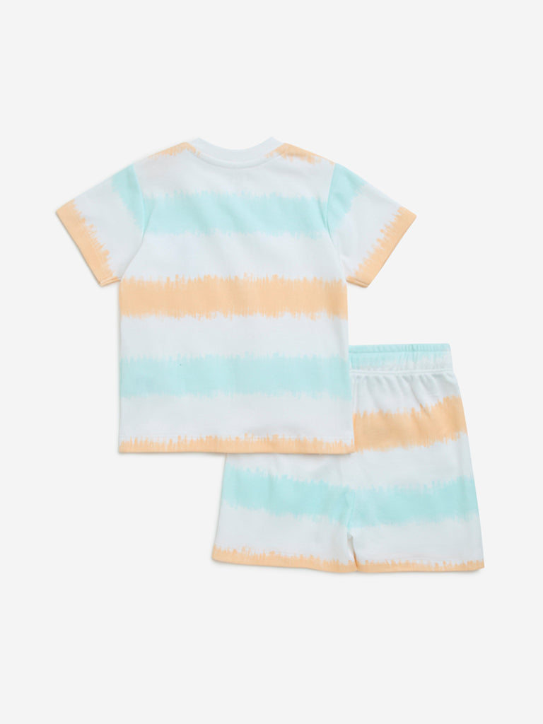 HOP Baby Multicolour Tie-Dye Cotton T-Shirt & Shorts Set
