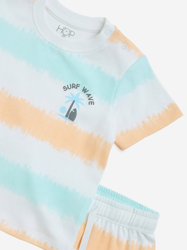 Westside HOP Baby Boy's Multicolour Tie-Dye Cotton T-Shirt & Shorts Set for Casual Wear Zoomed View