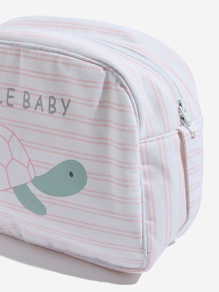 Westside HOP Baby Boy's Pink Stripe Printed Cotton Lunch Bag for Casual Wear Zoomed View