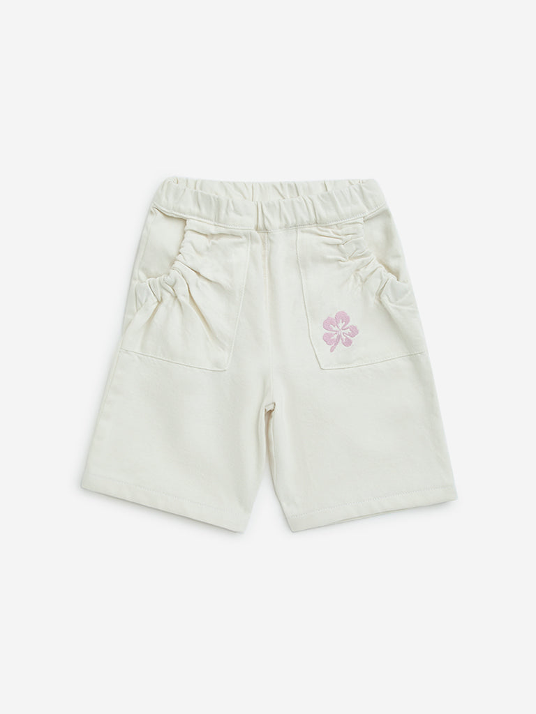 HOP Kids Off-White High-Rise Denim Shorts