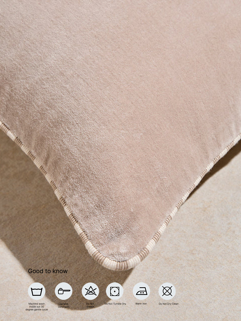 Westside Home Taupe Velveteen Cushion Cover