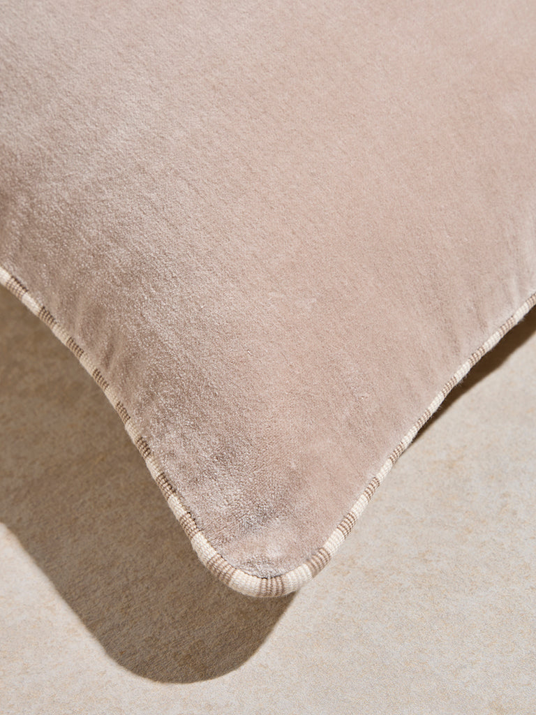 Westside Home Taupe Velveteen Cushion Cover