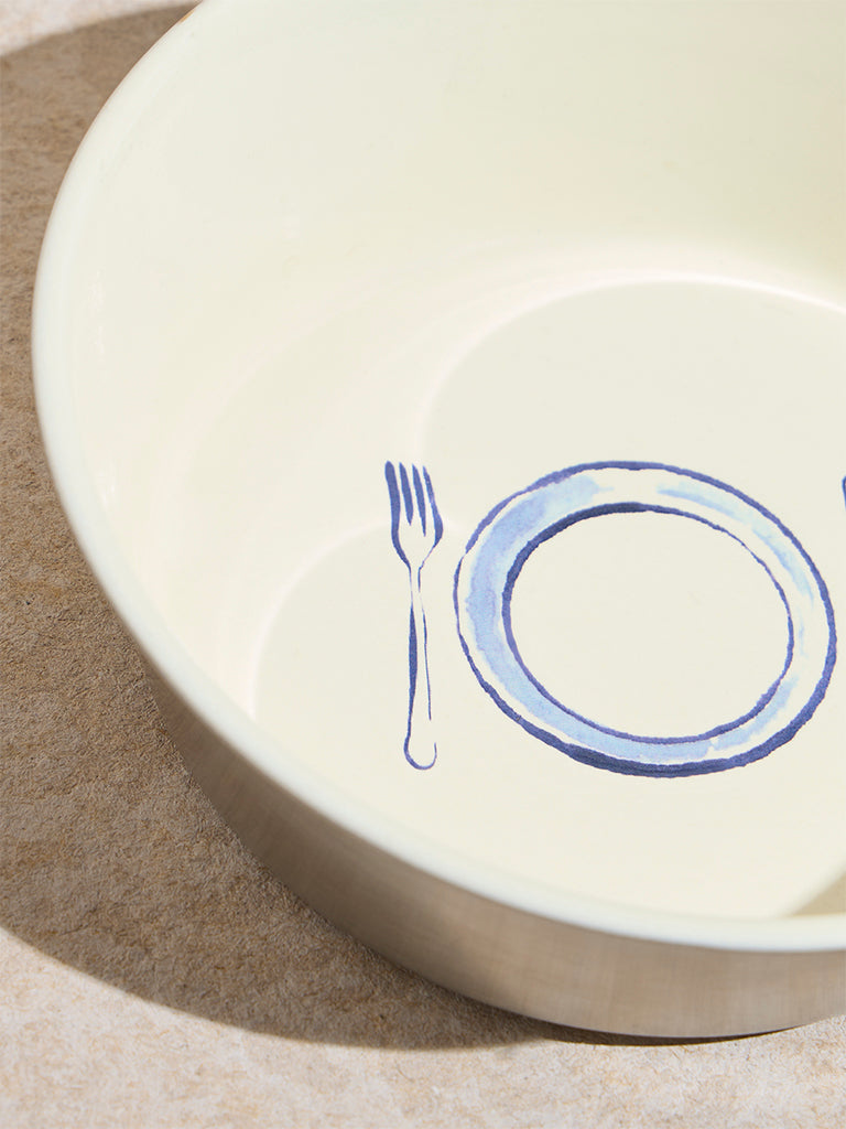 Westside Home White Pet Food Bowl - Large