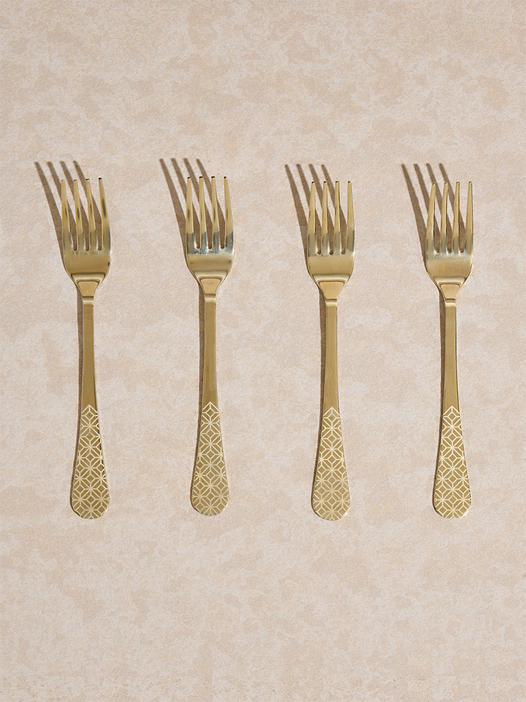 Westside Home Gold Etched Fork (Set of 4)