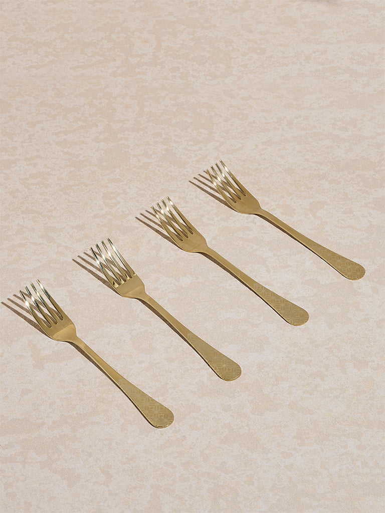 Westside Home Gold Etched Fork (Set of 4)