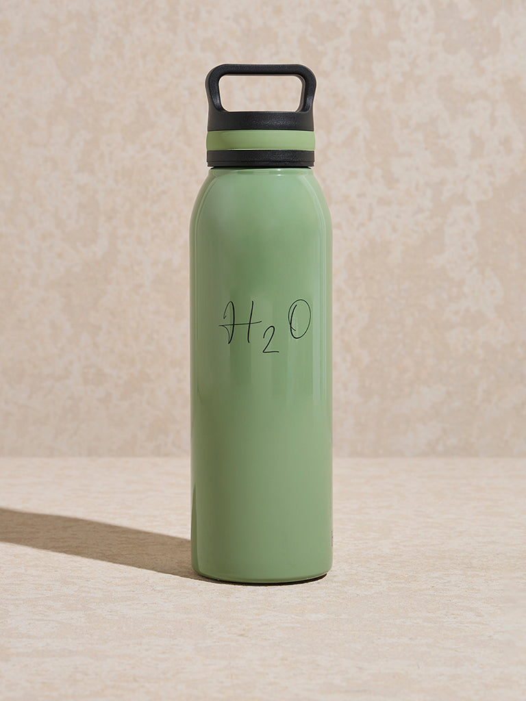 Westside Home Green Text Printed Water Bottle