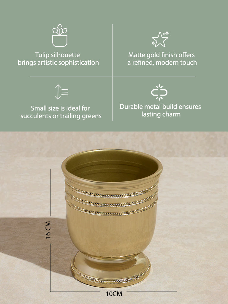 Westside Home Gold Metal Tulip Planter - Small
