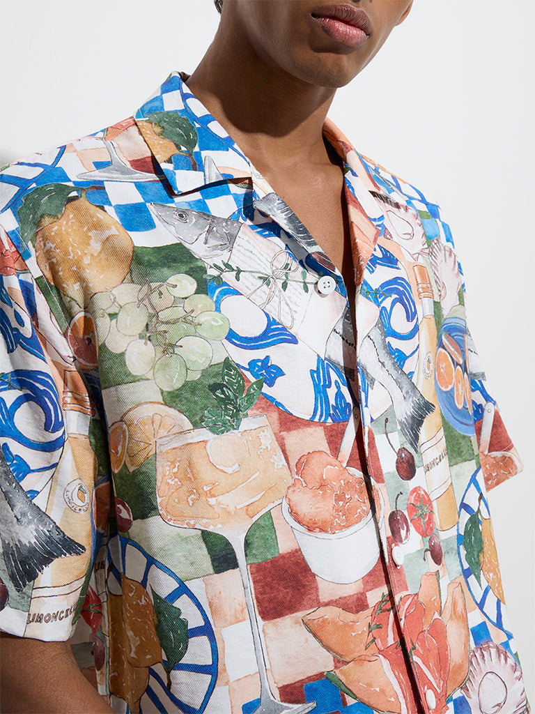 Nuon Multicolour Printed Relaxed-Fit Shirt