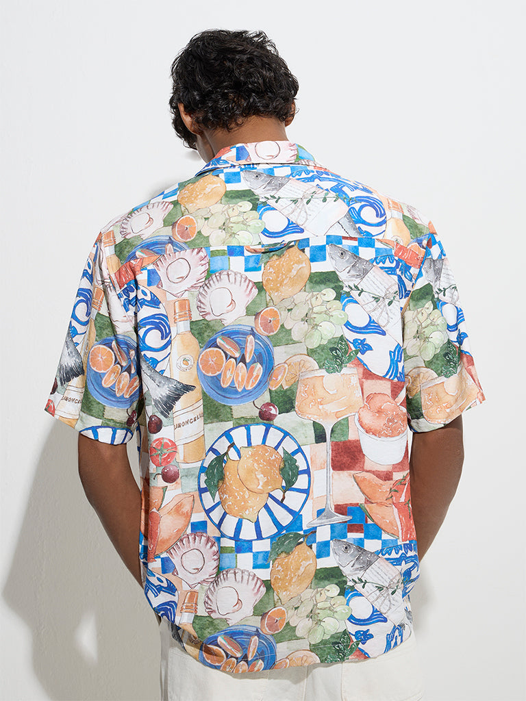 Nuon Multicolour Printed Relaxed-Fit Shirt