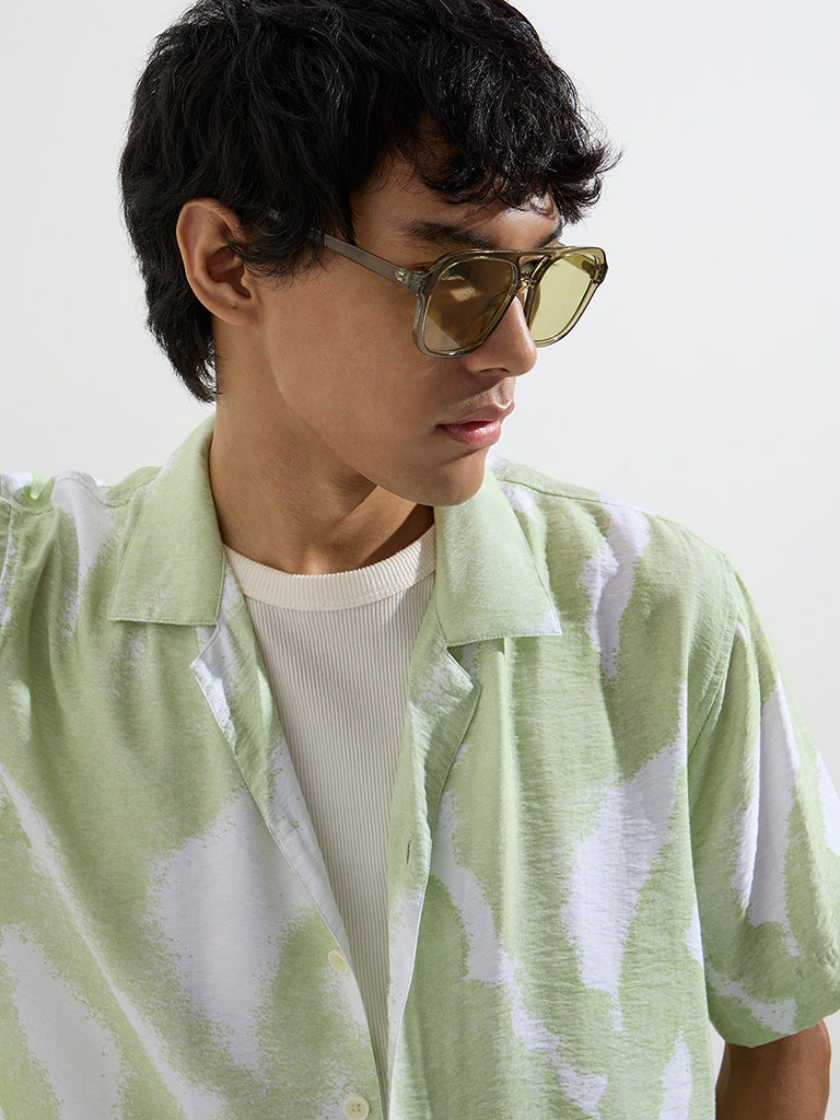 Nuon Mint Tie-Dye Printed Relaxed-Fit Shirt