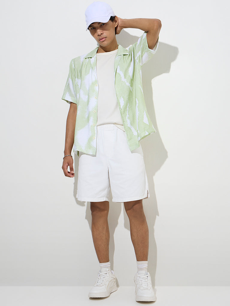 Nuon Mint Tie-Dye Printed Relaxed-Fit Shirt