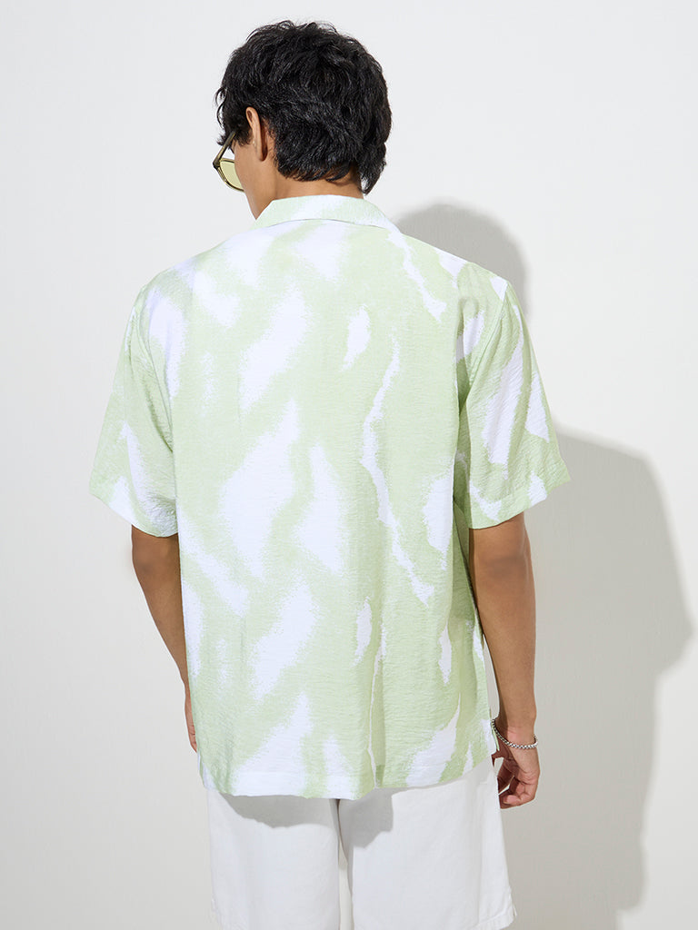 Nuon Mint Tie-Dye Printed Relaxed-Fit Shirt