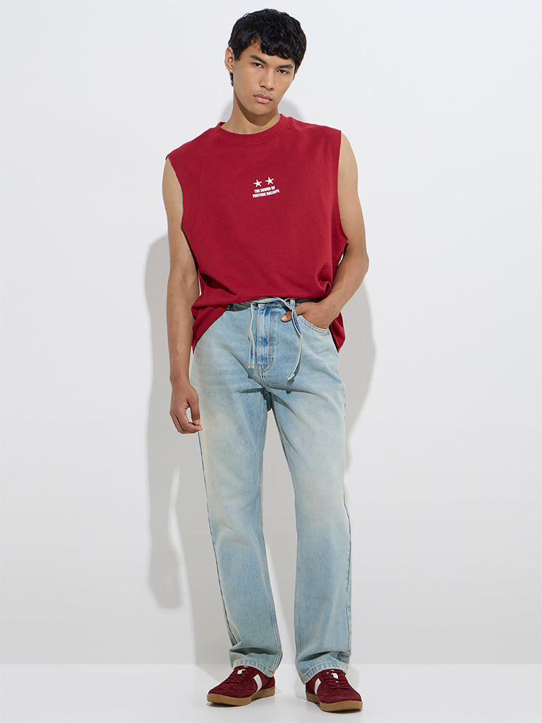 Nuon Light Blue Relaxed - Fit Mid - Rise Jeans