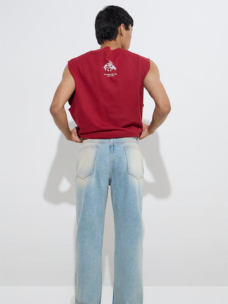 Nuon Light Blue Relaxed - Fit Mid - Rise Jeans