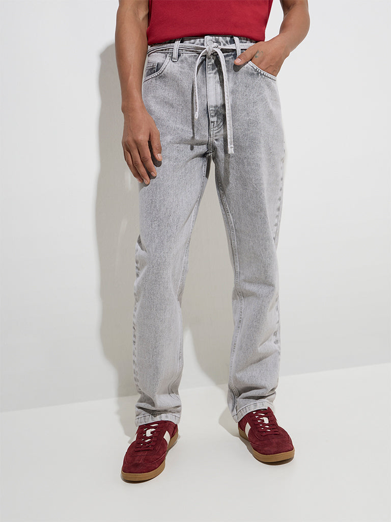 Nuon Light Grey Relaxed - Fit Mid - Rise Jeans