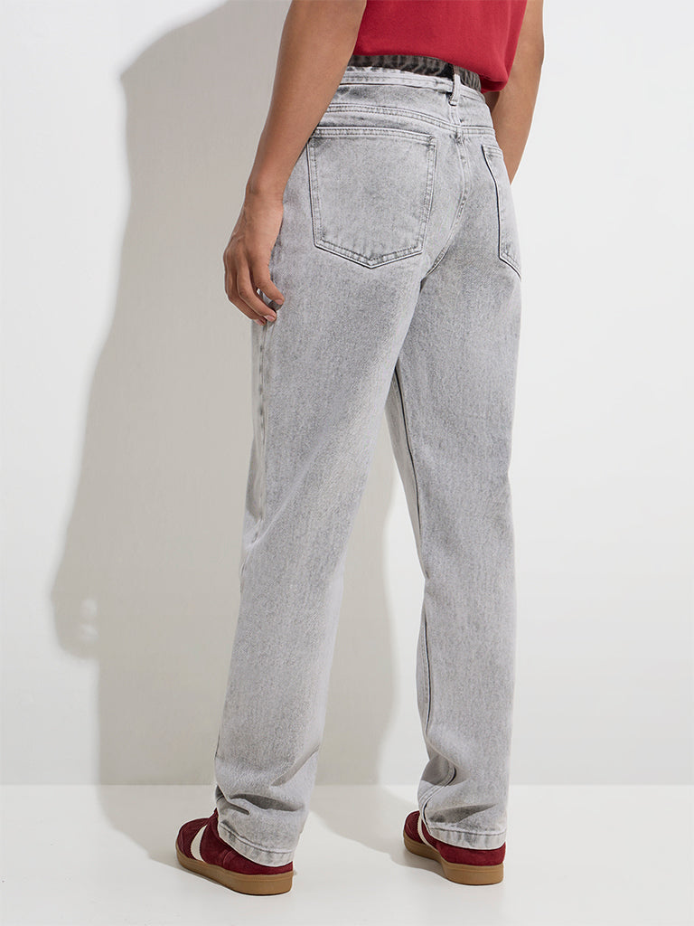 Nuon Light Grey Relaxed - Fit Mid - Rise Jeans