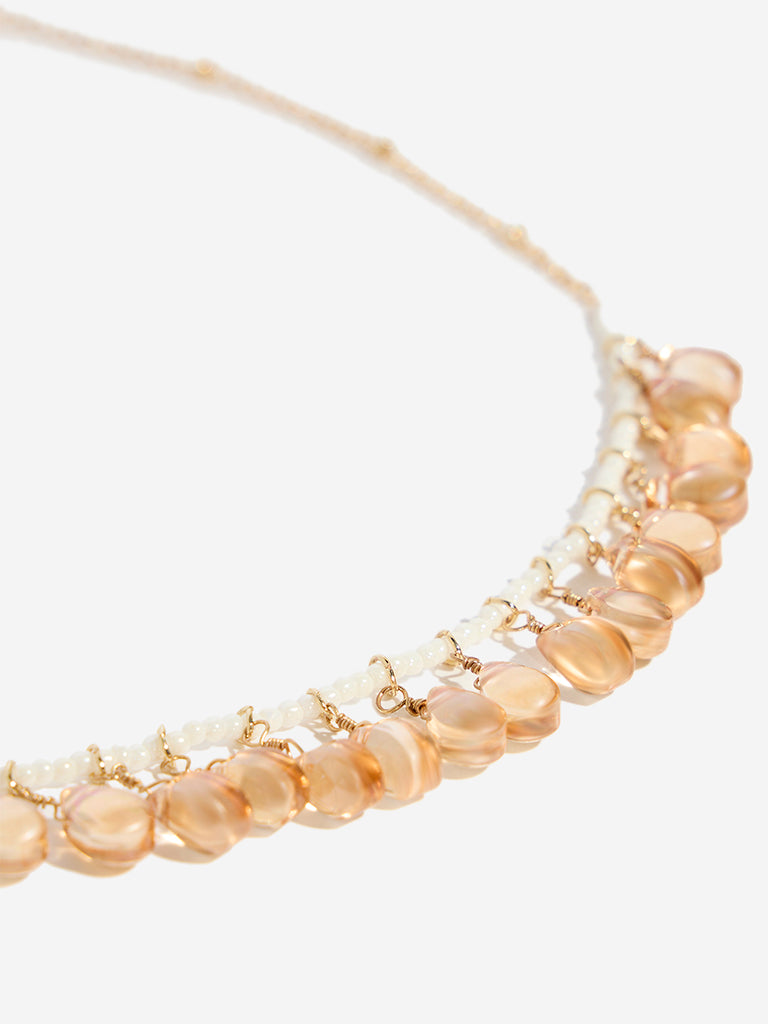 Westside Accessories Gold Glass Gemstone Necklace