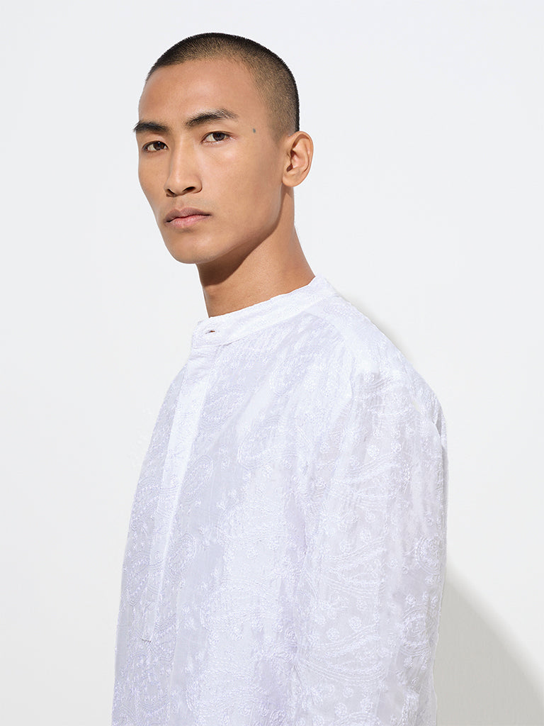 Westside Kala by ETA Men's Mens Ethnicwear Off-White Relaxed-Fit Cotton Kurta for Ethnic Wear Zoomed View