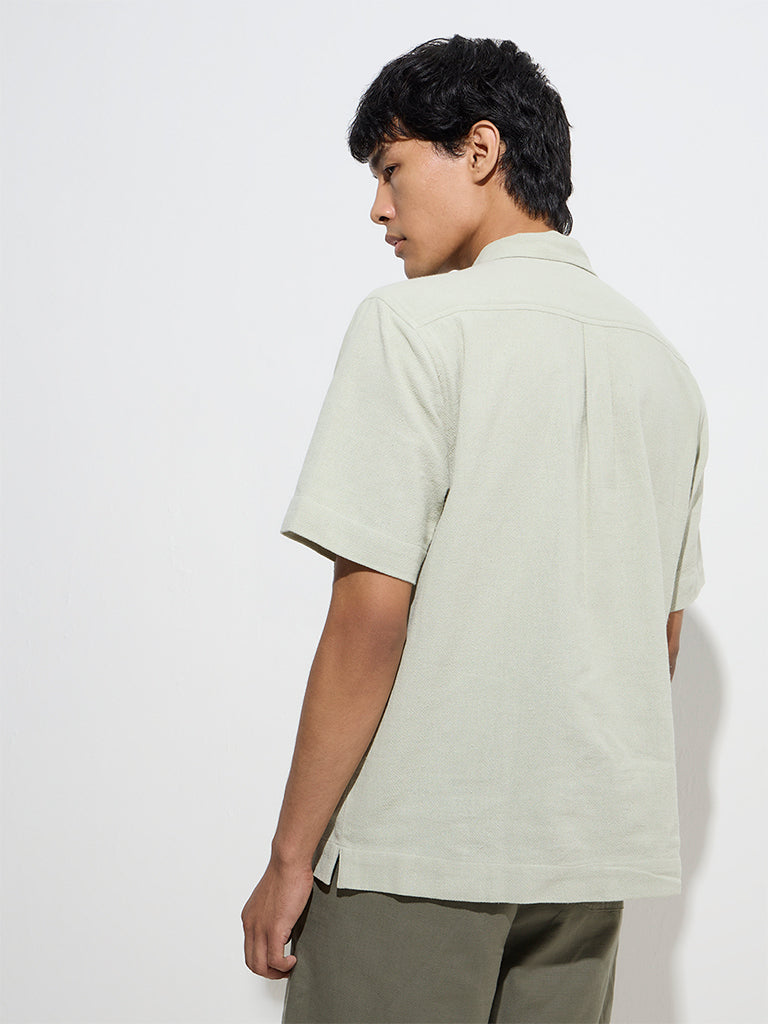 ETA Sage Floral Embroidered Relaxed-Fit Cotton Shirt