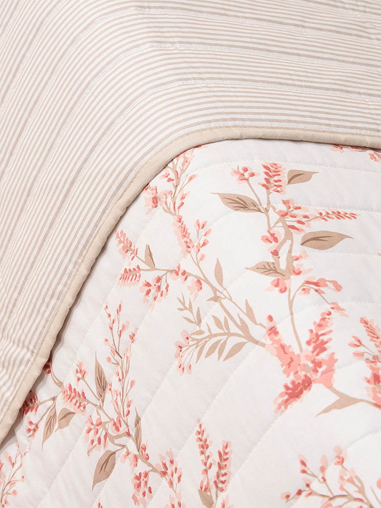 Westside Home Rust Foliage Design Queen Bed Reversible Quilt