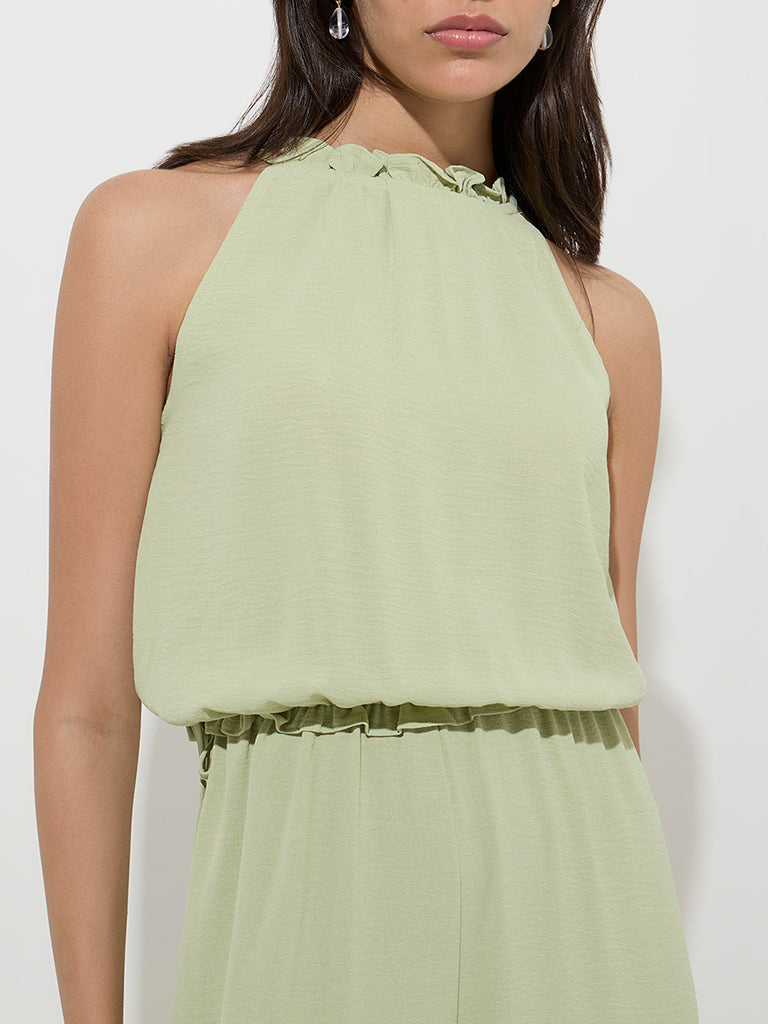 LOV Sage Solid Jumpsuit