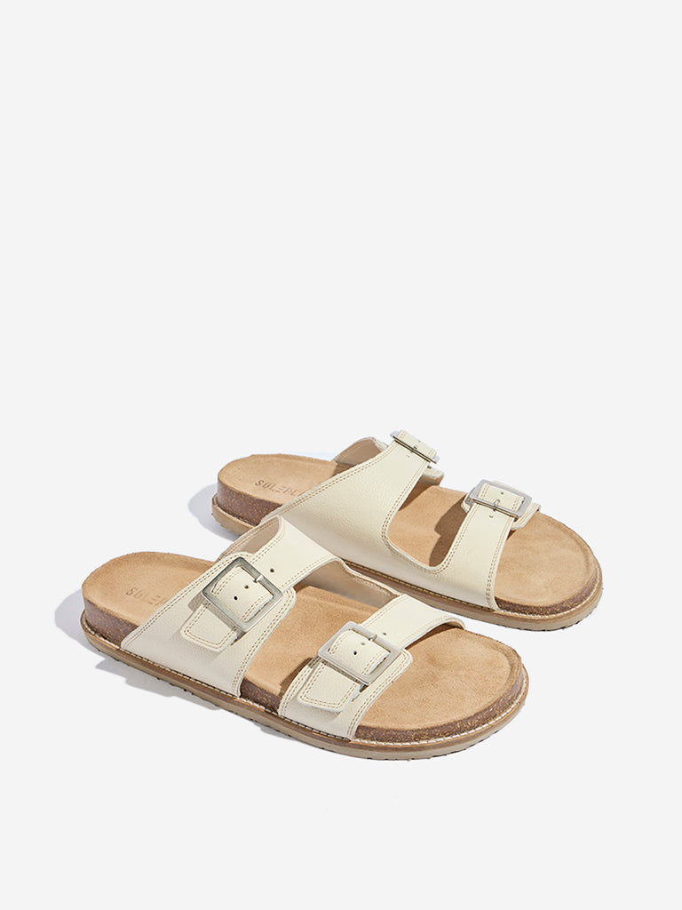 SOLEPLAY Ivory Dual-Strap Buckle-Detailed Sandals
