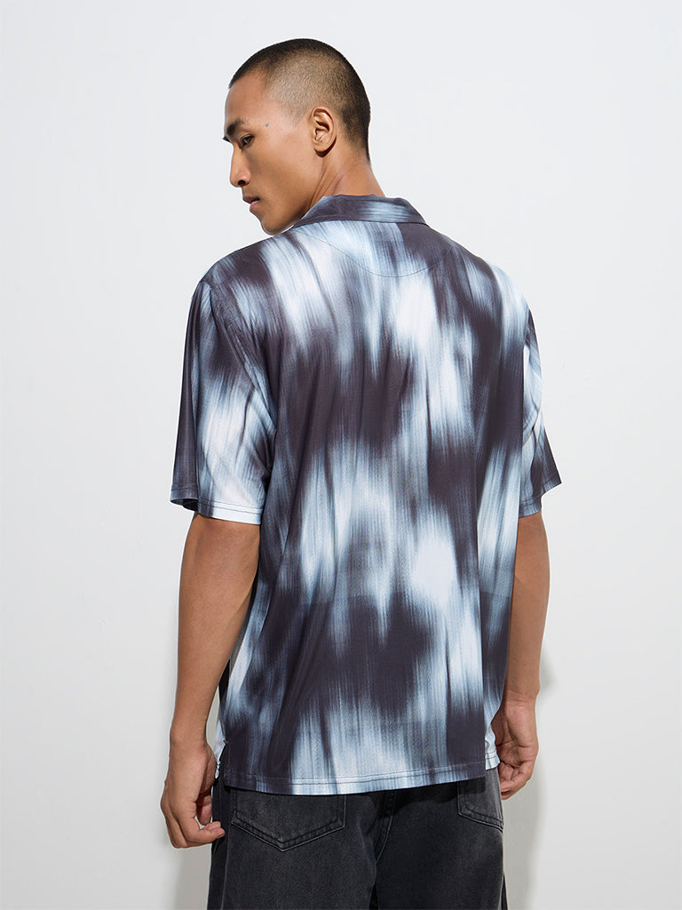 Nuon Black Abstract Pattern Relaxed-Fit Shirt