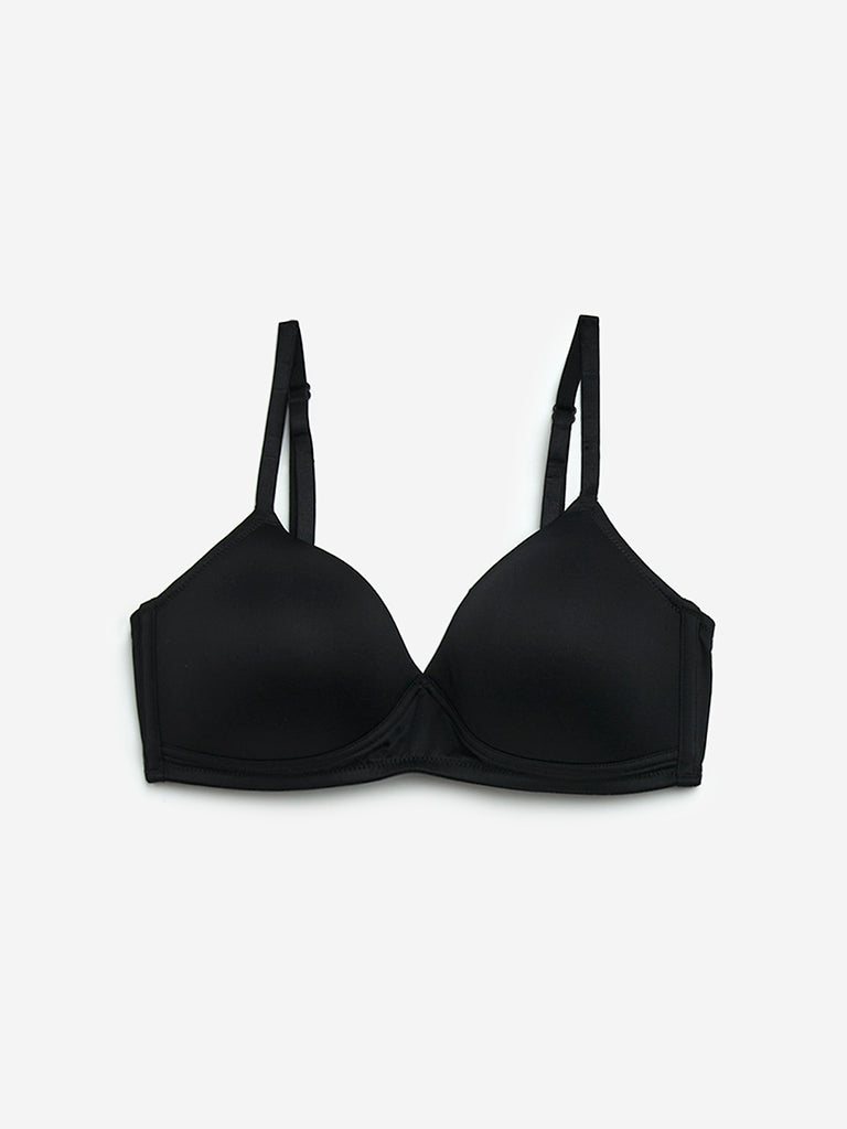 Westside Wunderlove Women's Black Padded Bra- Pack of 2 for Casual Wear Singe Front View