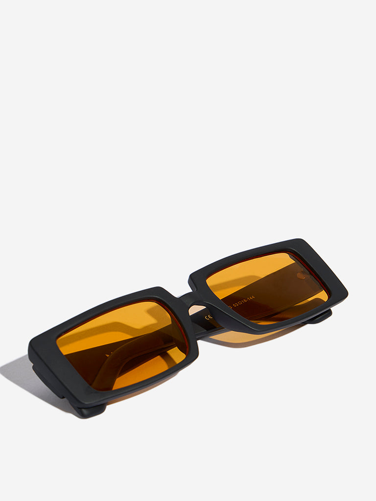 Nuon Orange Rectangle Sunglasses with Cleaning Cloth