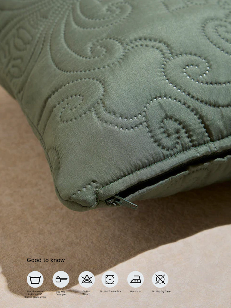 Westside Home Sage Heat Seal Solid Cushion Cover