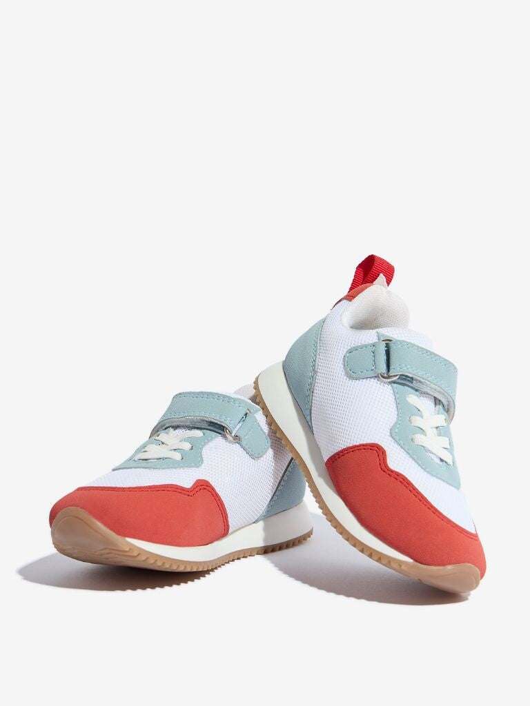 Westside Yellow Kids White Colour-Blocked Lace-Up Sneakers for Casual Wear Zoomed View