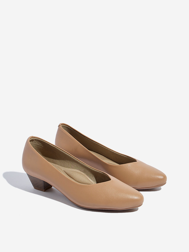 LUNA BLU Brown Solid Pump Shoes