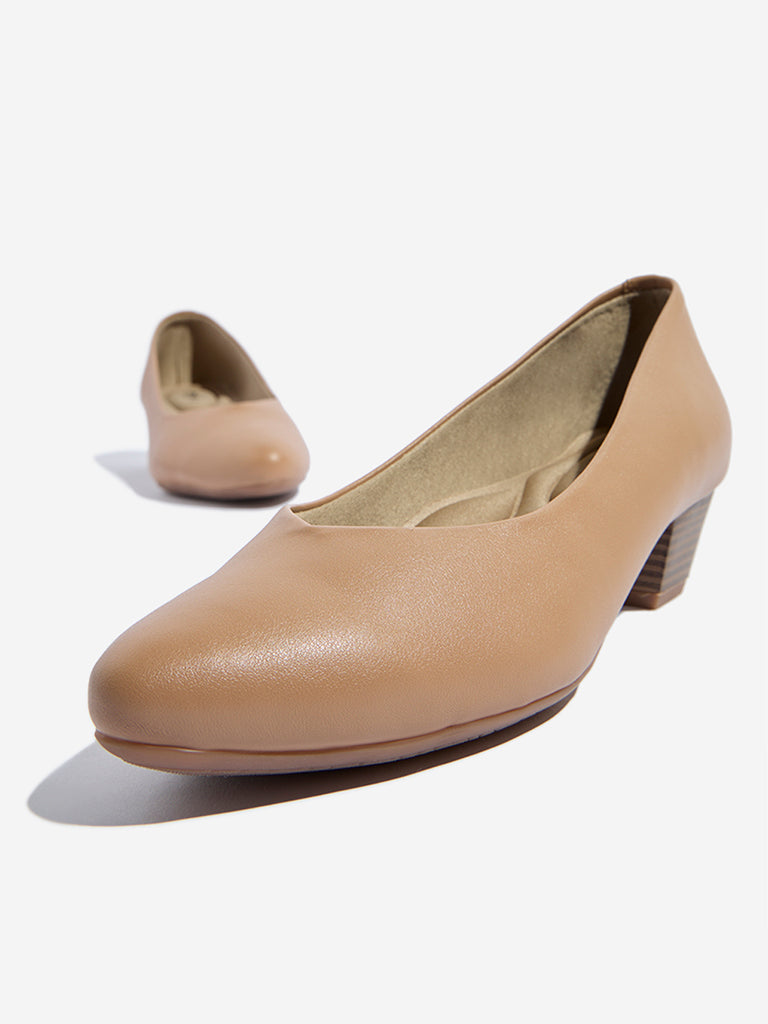 LUNA BLU Brown Solid Pump Shoes