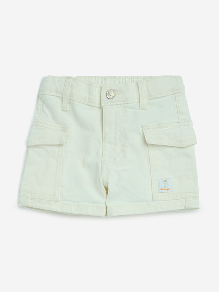 HOP Kids Off-White High-Rise Denim Shorts