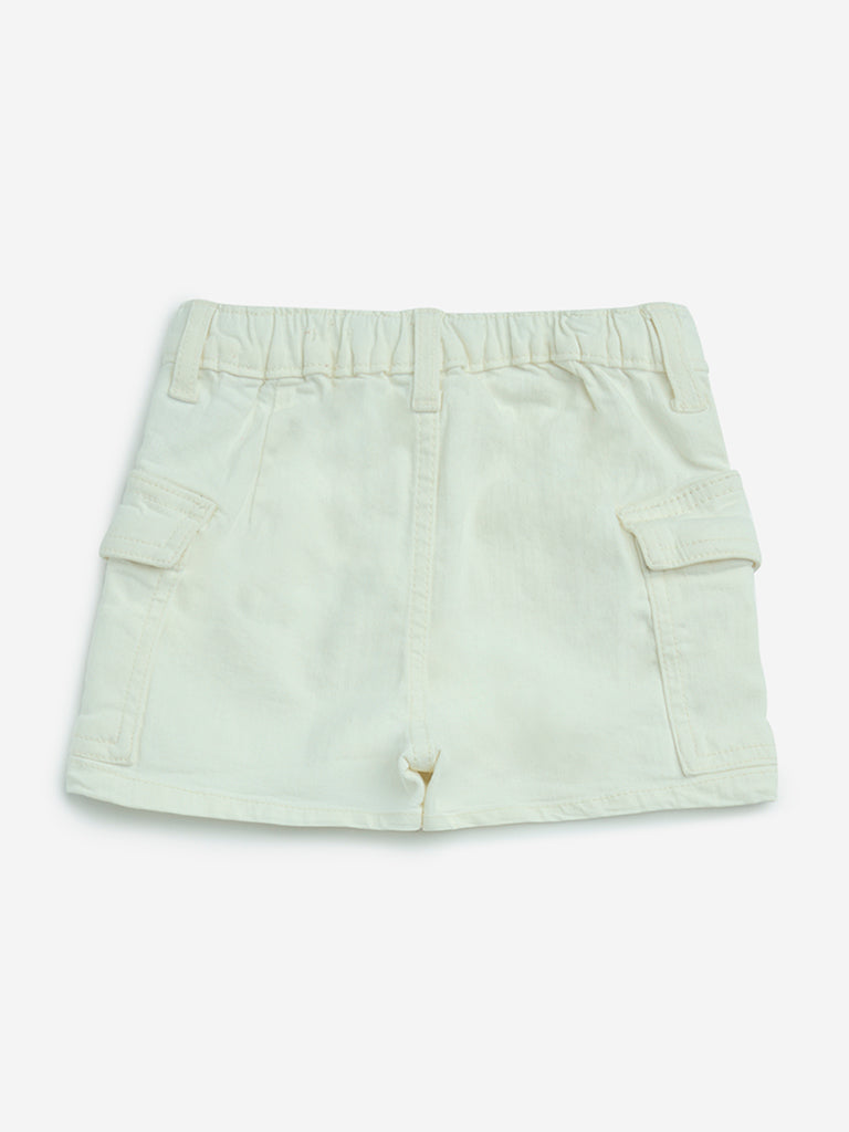 HOP Kids Off-White High-Rise Denim Shorts