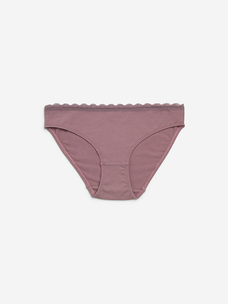 Superstar Mauve Cotton-Blend Bikini Briefs- Pack of 2