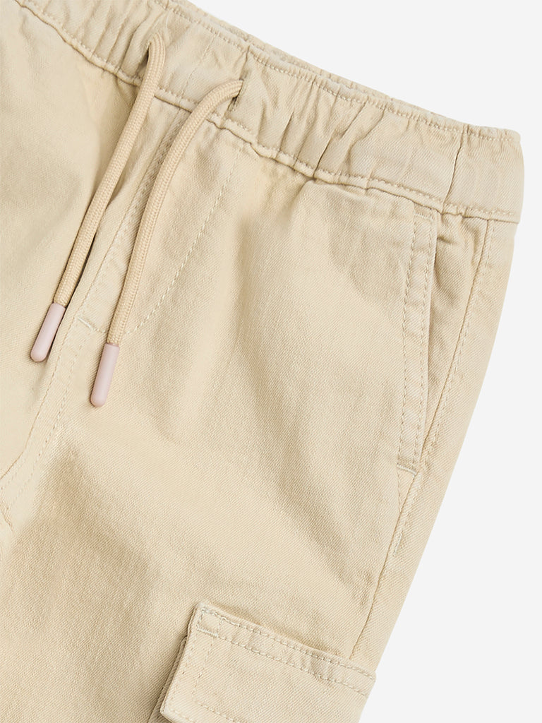 Westside HOP Boys' Kids Beige Relaxed-Fit Mid-Rise Jeans for Casual Wear Zoom View