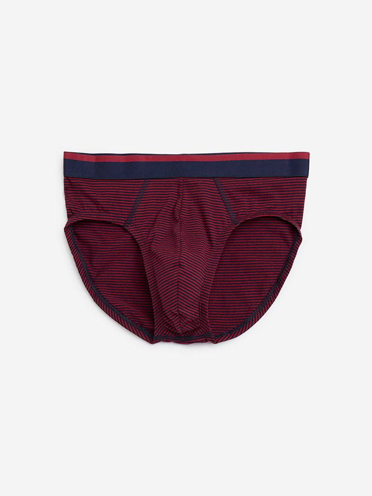 WES Lounge Red Cotton Briefs- Pack of 3