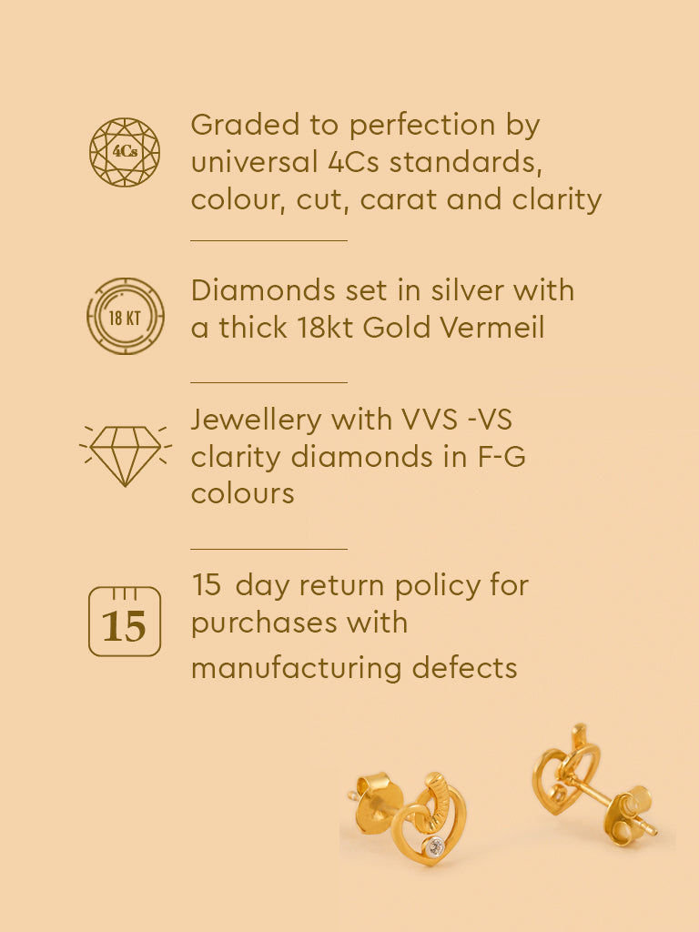 Twisted Lab Diamond Rope Heart Studs