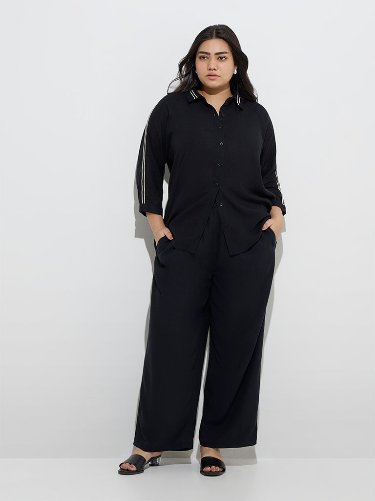 Gia Black Embroidered Shirt
