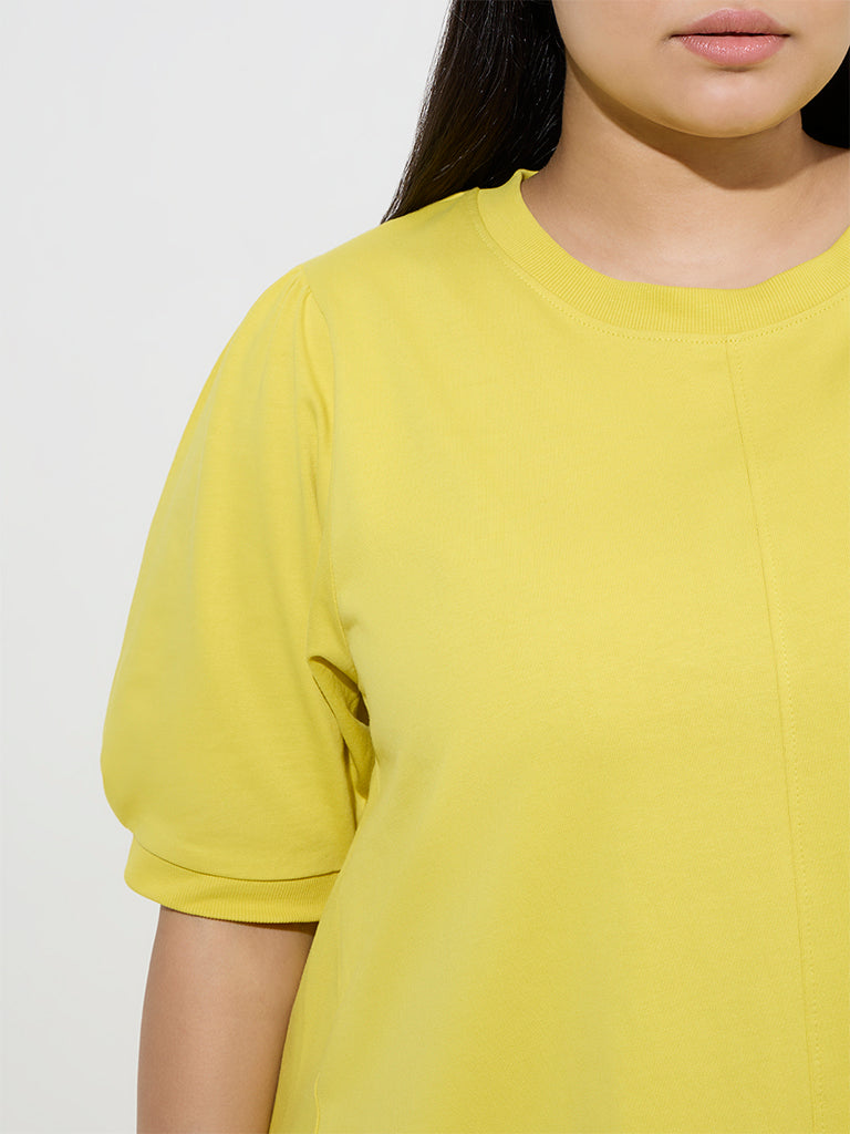 Gia Lime Cotton A-Line Dress