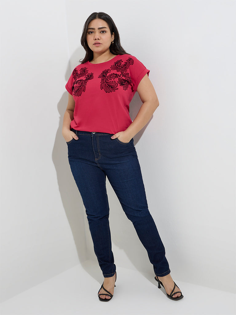 Gia Dark Blue Slim-Fit High-Rise Jeans - Main Image